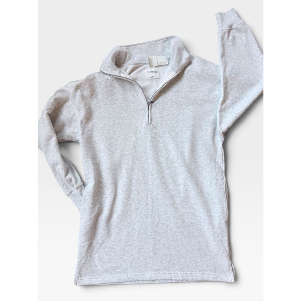 Abercrombie Gray Half Zip Mini Dress M NWT Preppy Quiet Luxury Athleisure